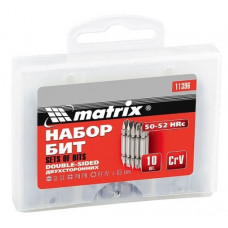 Набор бит 65 мм SL-SL Ph-Ph Pz-Pz сталь CrV 10 штук двухсторонние Matrix 11396