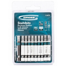 Набор бит TORX30 х 50 мм сталь S2 10 шт Gross 11472
