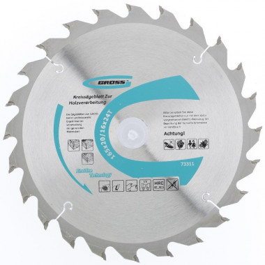 Диск пильный по дереву 165 x 20/16 мм x 24Т GROSS 73311