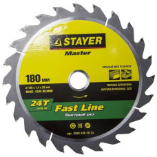 Диск пильный по дереву 180x20 мм 24Т STAYER FAST-Line 3680-180-20-24