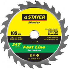 Диск пильный по дереву 185x20 мм 24Т STAYER FAST-Line 3680-185-20-24