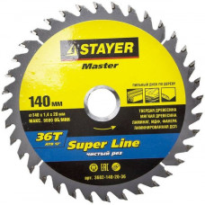 Диск пильный по дереву 140x20 мм 36T STAYER SUPER-Line 3682-140-20-36