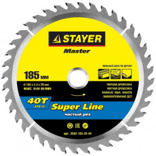 Диск пильный по дереву 185х20 мм 40Т STAYER SUPER-Line 3682-185-20-40