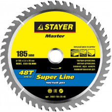 Диск пильный по дереву 185x20 мм 48Т STAYER SUPER-Line 3682-185-20-48