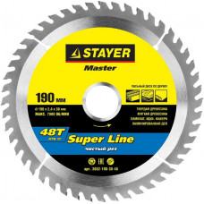 Диск пильный по дереву 190х30 мм 48Т STAYER SUPER-Line 3682-190-30-48