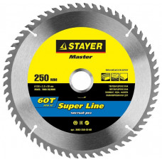 Диск пильный по дереву 250х30 мм 60Т STAYER SUPER-Line 3682-250-30-60