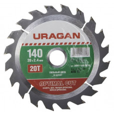 Диск пильный по дереву 140х20 мм 20Т URAGAN Optimal cut 36801-140-20-20