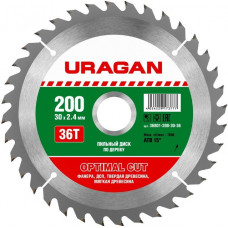 Диск пильный по дереву 200х30 мм 36Т URAGAN Optimal cut 36801-200-30-36