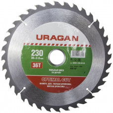 Диск пильный по дереву 230х30 мм 36Т URAGAN Optimal cut 36801-230-30-36