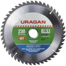 Диск пильный по дереву 230х30 мм 48Т URAGAN Clean cut 36802-230-30-48